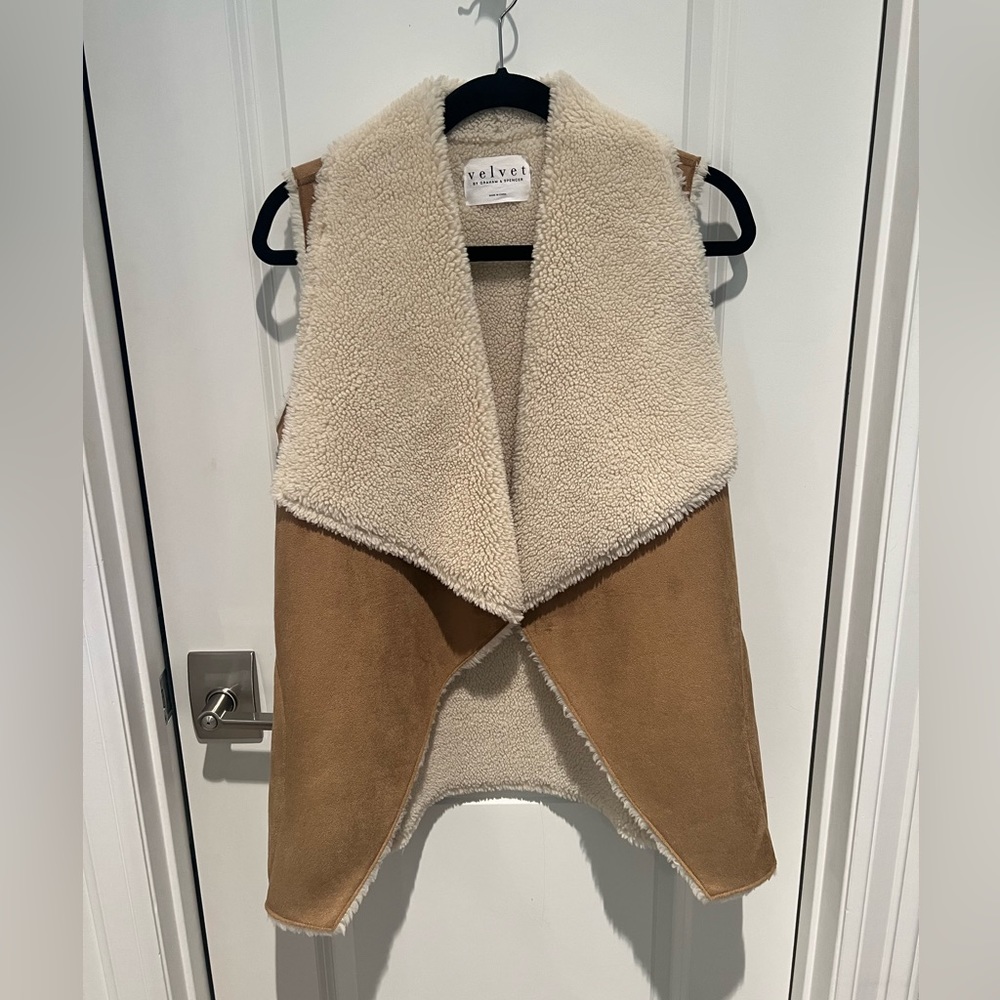 Velvet by Graham & Spencer suede Sherpa vest